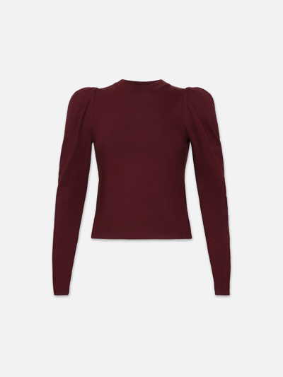 Frame Draped Femme T-shirt Burgundy Cotton