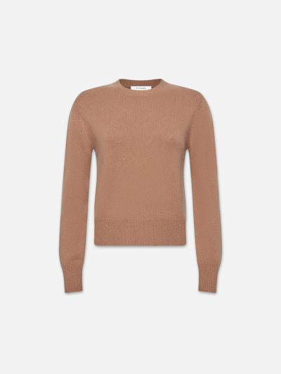 Frame Cashmere Clean Crew Camel Wool In Brown