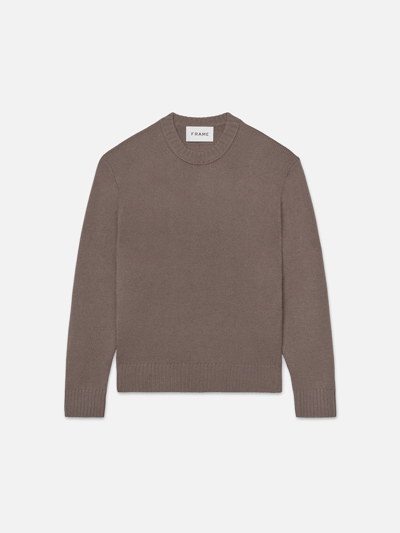 Frame The Cashmere Crewneck Jumper Dry Rose Wool In Grey