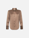 Frame The Standard Shirt Button Down Top Earth Silk In Mushroom