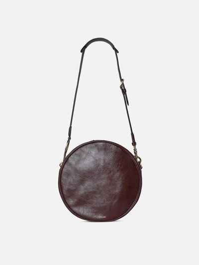 Frame Blini Circle Medium Bag Plum 100% Leather In Brown