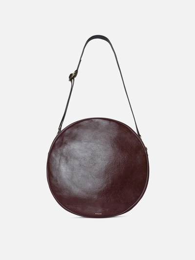 Frame Blini Circle Large Bag Plum 100% Leather In Burgundy