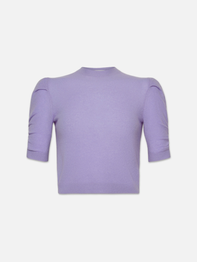 Frame Ruched Sleeve Cashmere Jumper Lilac In Purple