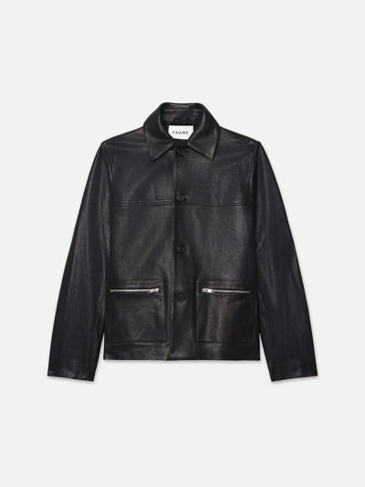 Frame Utility Leather Jacket Black