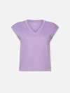 Frame Easy V-neck T-shirt Lilac Cotton