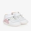 OLD SOLES GIRLS WHITE LEATHER TRAINER SHOES