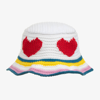 STELLA MCCARTNEY STELLA MCCARTNEY KIDS GIRLS WHITE COTTON CROCHET HEART HAT