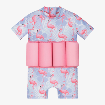 Soli Swim Babies' Girls Purple Flamingo Float Suit (upf50+)