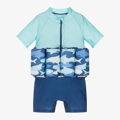 Soli Swim Babies' Boys Blue Shark Float Suit (upf50+)