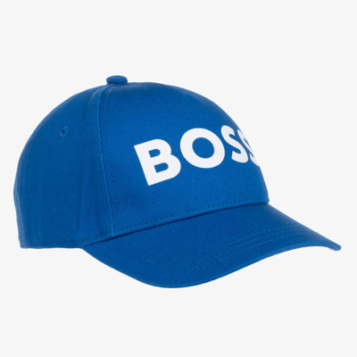 Hugo Boss Kids' Boss Boys Cobalt Blue Cotton Twill Cap