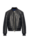 BURBERRY BURBERRY LONG SLEEVED ZIPPED LEATHER BOMBER JACKET