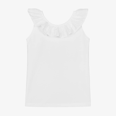 Phi Clothing Kids' Girls White Cotton Bow T-shirt