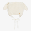 JAMIKS IVORY COTTON KNIT BUNNY EARS BABY HAT