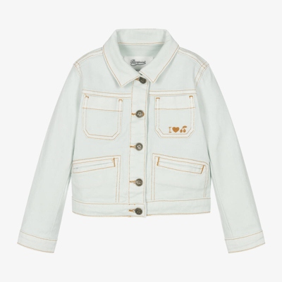 Bonpoint Kids' Decorative-stitching Denim Jacket In Blue