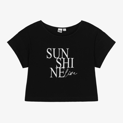 Ido Junior Kids'  Girls Black Cotton Sunshine T-shirt