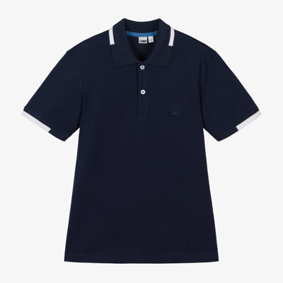 Ido Junior Kids'  Boys Navy Blue Cotton Piqué Polo Shirt