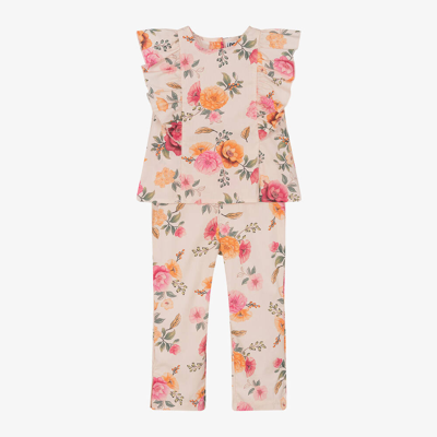 Ido Baby Kids'  Girls Pink Floral Trouser Set