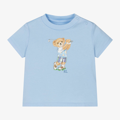 Ralph Lauren Baby Boys Polo Bear Cotton T-shirt In Blue
