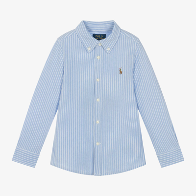 Ralph Lauren Kids' Boys Blue Striped Cotton Shirt