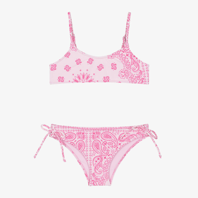 Mc2 Saint Barth Kids'  Girls Pink Bandana Print Bikini