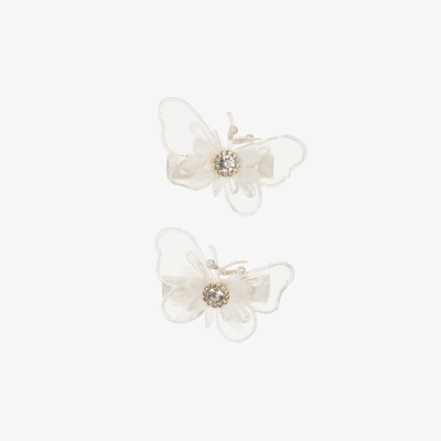Cute Cute Kids' Girls White Butterfly Hair Clips (2 Pack)