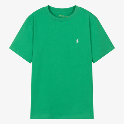 Ralph Lauren Kids' Polo Pony Cotton T-shirt In Green