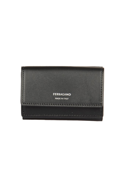 Ferragamo Salvatore  Logo Printed Bifold Wallet In Black
