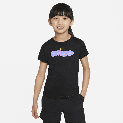 Nike Flower Graphic Tee Little Kids T-shirt In Black