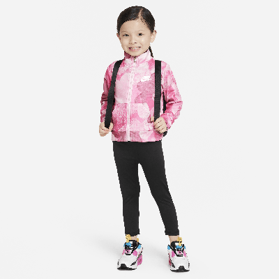 Nike Babies' Sci-dye Full-zip Jacket And Leggings Set Toddler 2-piece Dri-fit Set In Black