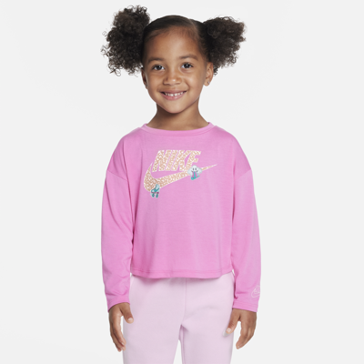 Nike Babies' Notebook Print Long Sleeve Knit Top Toddler Top In Pink