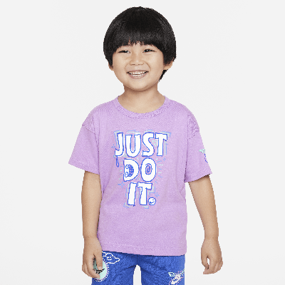 Nike Babies' Sportswear "art Of Play" Relaxed Graphic Tee Toddler T-shirt In Purple