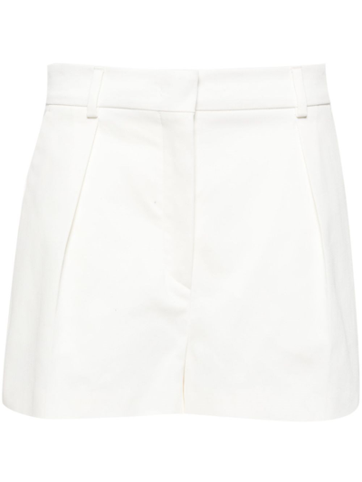 Sportmax Unico High-rise Twill Shorts In White