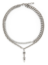 ALEXANDER MCQUEEN SILVER-TONE SKULL PEARL-EMBELLISHED NECKLACE