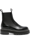 PROENZA SCHOULER BLACK LUG SOLE LEATHER CHELSEA BOOTS