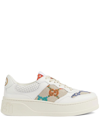 GUCCI WHITE GG LOW-TOP SNEAKERS