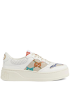 Gucci White Multi-color Sneakers For Women In White