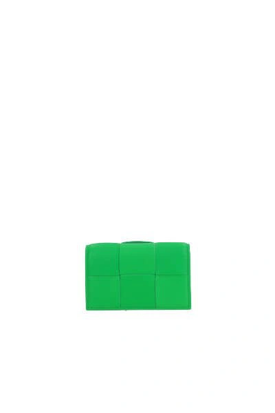 Bottega Veneta Cassette Business Card Case In Green
