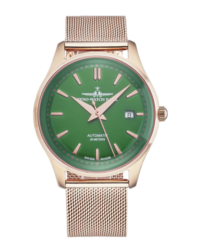 Zeno Jules Classic Automatic Green Dial Men's Watch 4942-2824pgrg81 In Gold Tone / Green / Rose / Rose Gold Tone