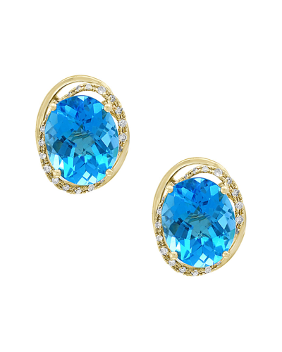 Effy Fine Jewelry 14k 8.23 Ct. Tw. Diamond & Blue Topaz Earrings