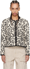 Isabel Marant Étoile Women's Deliona Abstract-print Cotton-blend Cropped Jacket In 01bk Black