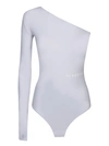 Mm6 Maison Margiela Mm6 By Maison Margiela Grey Lycra Bodysuit In White