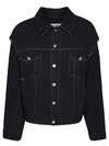 Mm6 Maison Margiela Black Button Denim Jacket In Black
