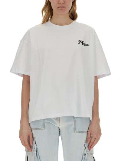Msgm Logo Printed Oversized T In White