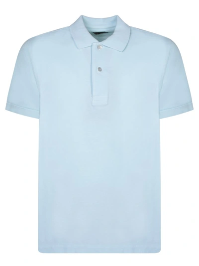Tom Ford Cotton Pique Polo Shirt In Blue