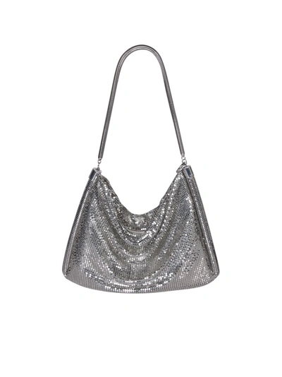 Paco Rabanne Leather And Aluminum Bag In Grey