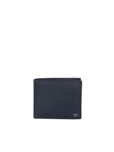 Tom Ford Logo Patch Leather Wallet In Black