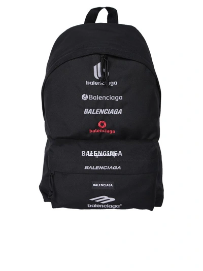 Balenciaga Explorer Logo Backpack In Black