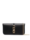 FENDI BLACK FENDIGRAPHY WALLET ON CHAIN