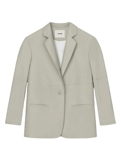 Aeron Lambskin Mercedes Blazer In Grey