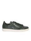 TOM FORD CROC EFFECT LEATHER SNEAKERS